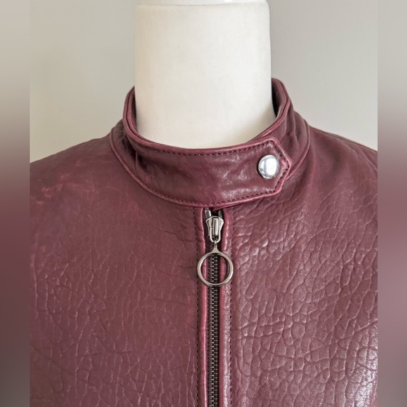 Ann Taylor Deep Red Leather Jacket - Picture 3 of 11